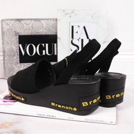 Sandale cu pană Vinceza W JAN108A negre negru 2 Sandale cu pană Vinceza W JAN108A negre negru 2