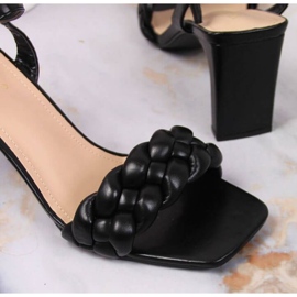 Sandale negre cu toc Vinceza W JAN114A negru 2