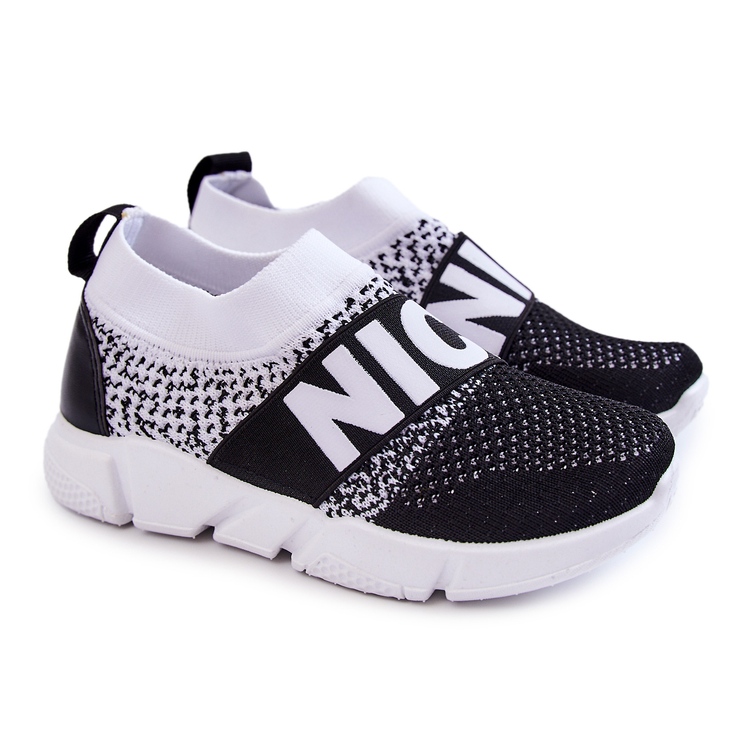 PA1 Slip-On sport pentru copii Cobby alb-negru 1