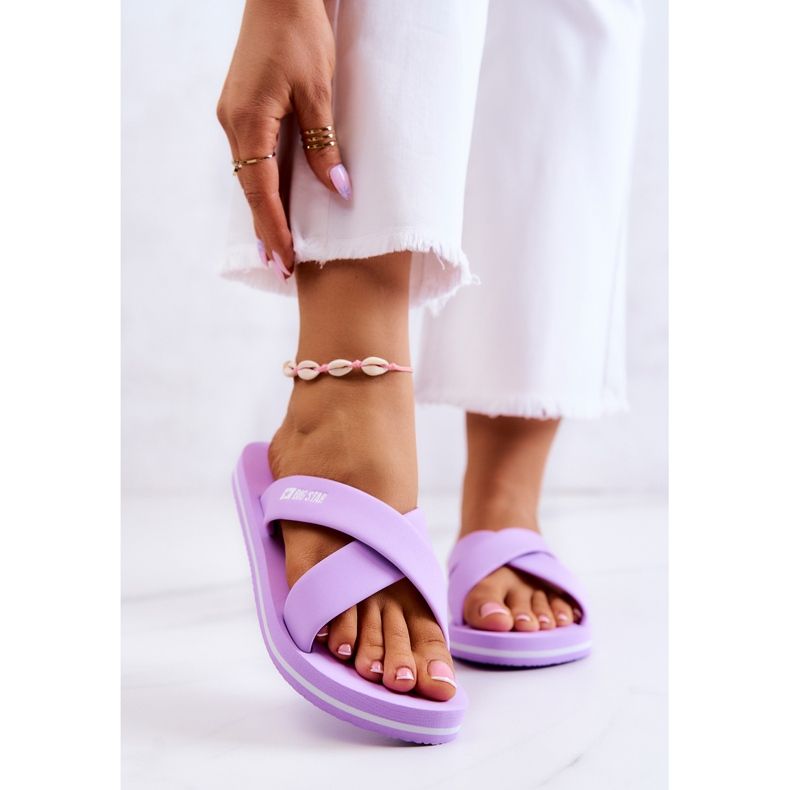 Papuci de damă cu spumă Big Star JJ274A340 Violet 1