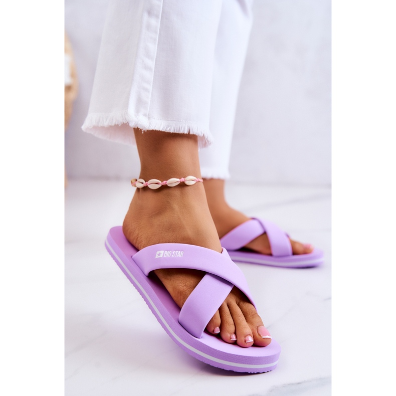 Papuci de damă cu spumă Big Star JJ274A340 Violet 2