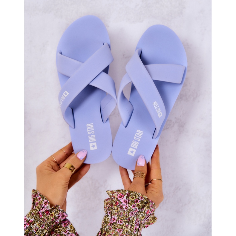 Papuci de damă din spumă Big Star JJ274A521 Albastru deschis 1