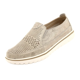 Pantofi sport comozi pe platforma Jezzi 20PB08-1653 bej de aur 4