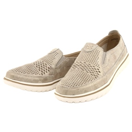 Pantofi sport comozi pe platforma Jezzi 20PB08-1653 bej de aur 3