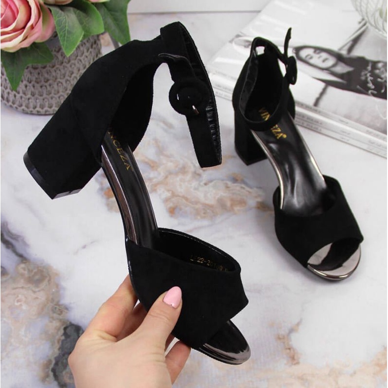 Sandale negre pe postul Vinceza W JAN96B negru 1