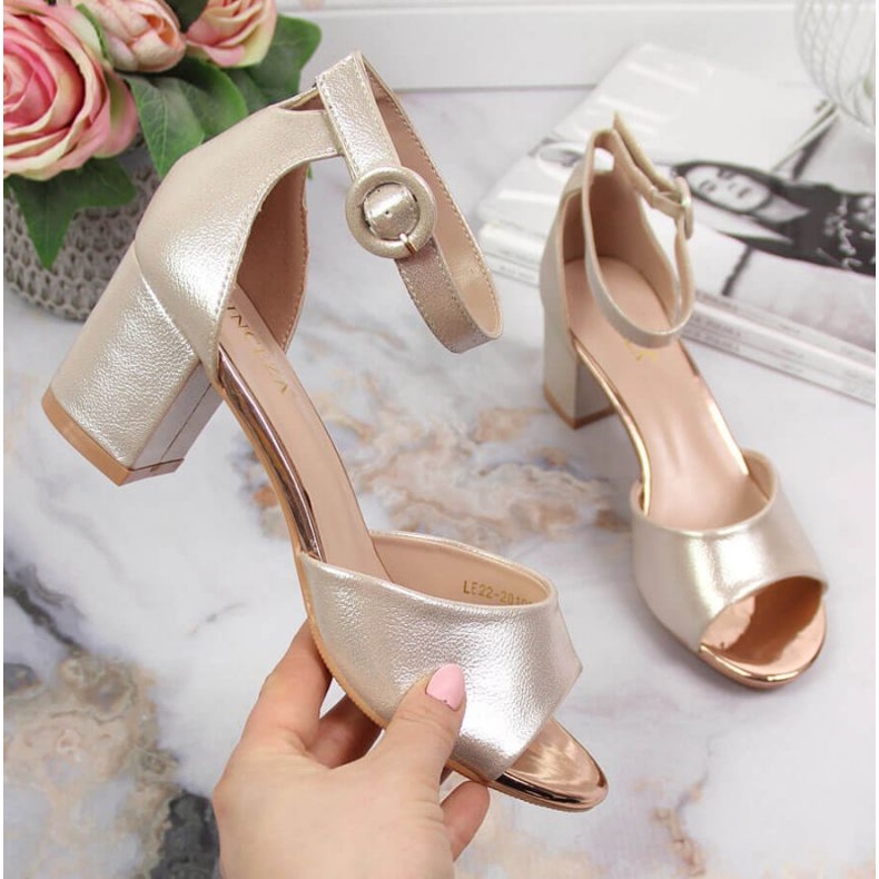 Sandale pe Vinceza W JAN96C post gold de aur 1