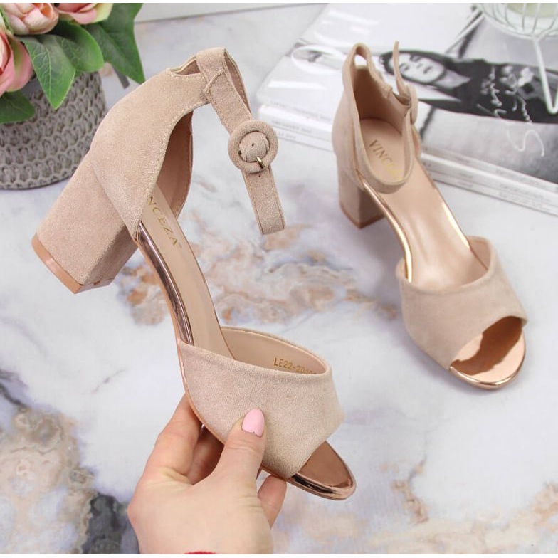 Sandale pe stâlpul bej Vinceza W JAN96D 1