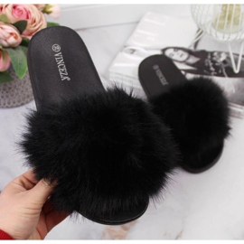 Papuci de blana Vinceza W JAN97A negri negru 1