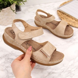 Sandale cu velcro eVento W EVE223A bej 1