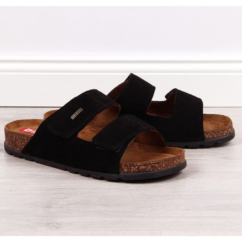 Sandale din piele cu velcro Big Star M JJ176001 negre negru 1