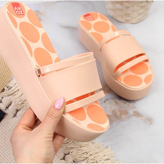 Papuci de cauciuc pe platforma Zaxy W INT1708A nud roz 1