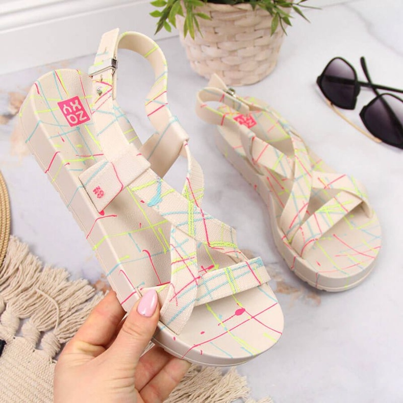 Sandale de cauciuc bej Zaxy W INT1709 1