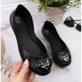 Balerini Meliski cu inimă Zaxy W INT1711B negri negru 1 Balerini Meliski cu inimă Zaxy W INT1711B negri negru 1