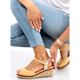 Sandale Espadrile pe pană Mandira Yellow galben 2