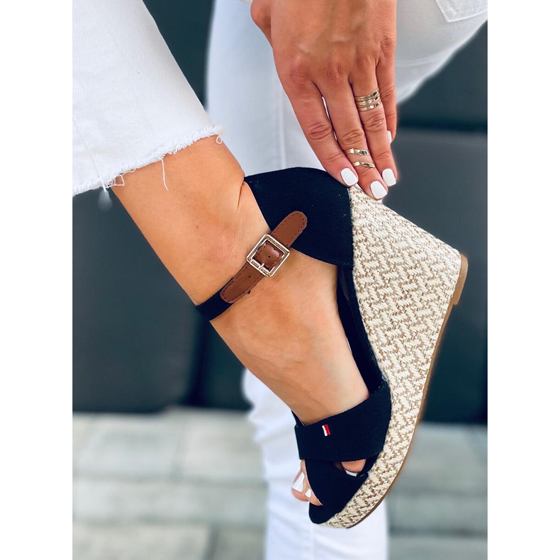 Lamis Sandale cu pană negre negru 1