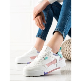 TRENDI Adidași colorați pe platformă alb violet albastru roz 1