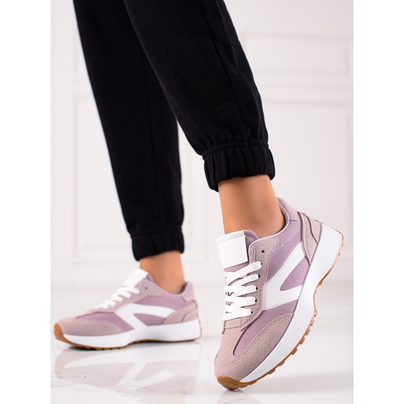 TRENDI Pantofi sport clasici violet roz 1