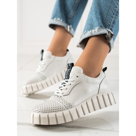 ARTIKER Pantofi alb din piele la modă 1