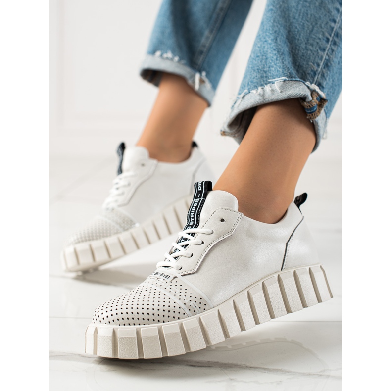 ARTIKER Pantofi alb din piele la modă 1