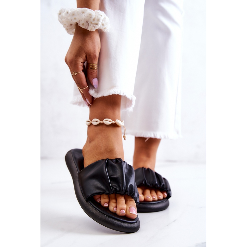 S.Barski Papuci negri clasici pentru femei Feline negru 1