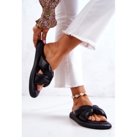 S.Barski Papuci de piele la modă pentru femei, negru Savirra 2