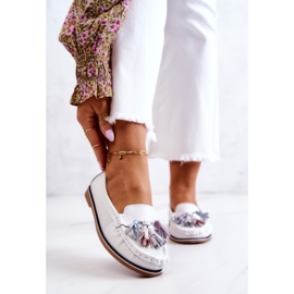 Mocasini De Dama Piele Cu Franjuri Alb Laressa 1 Mocasini De Dama Piele Cu Franjuri Alb Laressa 1