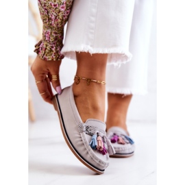 Mocasini de dama din piele intoarsa cu franjuri Gri Laressa 1 Mocasini de dama din piele intoarsa cu franjuri Gri Laressa 1