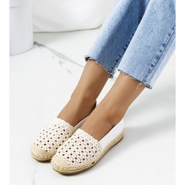 Espadrile Kiomi Ecru împletite alb 1