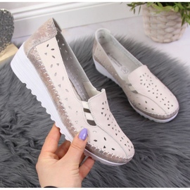 Pantofi cu pană din piele bej T.Sokolski W SCA156 1