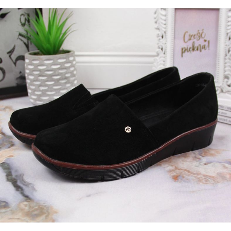 Pantofi din piele pe pană Filippo W PAW343A negru 2
