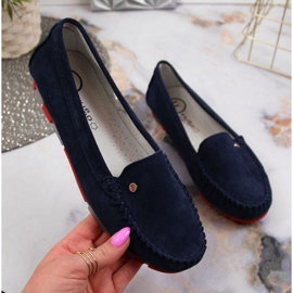 Mocasini din piele intoarsa Filippo W PAW201D bleumarin albastru marin 1