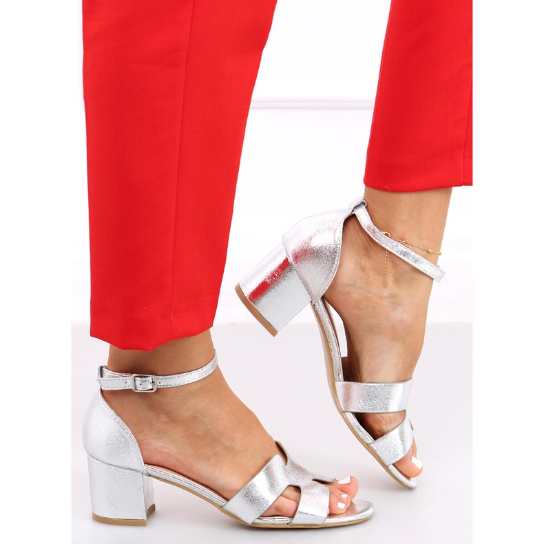 Sandale cu toc înalt din Nabila Silver argint 1