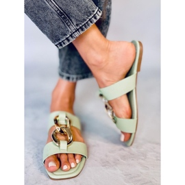 Papuci cu lant Saud Green verde 1