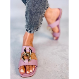 Papuci cu lanț Saud Purple roz 1