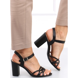 Sandale Rania Black cu toc negru 2 Sandale Rania Black cu toc negru 2