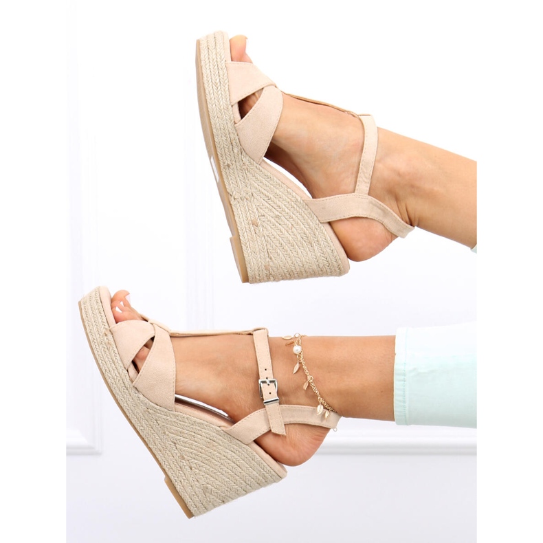 Sandale espadrile pe pană Basam Beige bej 1 Sandale espadrile pe pană Basam Beige bej 1