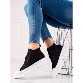 Forever Folie Adidași negri pe platformă negru 1