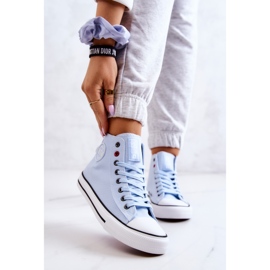 Pantofi de damă înalți Big Star JJ274209 Albastru 4