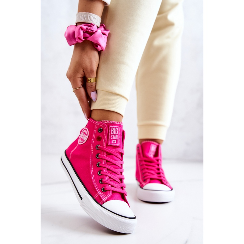 Pantofi de damă înalți Big Star JJ274210 fucsia roz 2