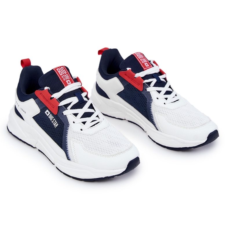 Pantofi sport pentru bărbați Sneakers Big Star JJ174399 Alb și bleumarin albastru marin 1