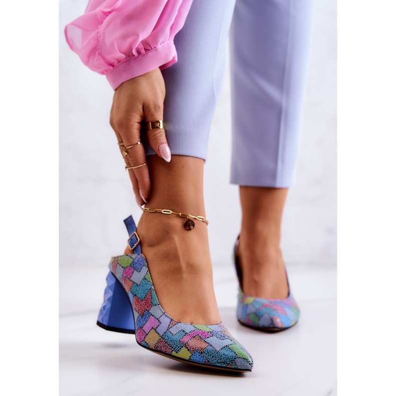 Pompi De Piele Pe Un Bar Maciejka 05427-06 Multicolor albastru 1