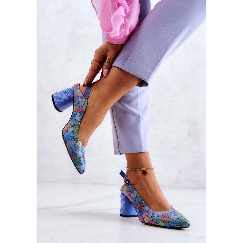 Pompi De Piele Pe Un Bar Maciejka 05427-06 Multicolor albastru 2