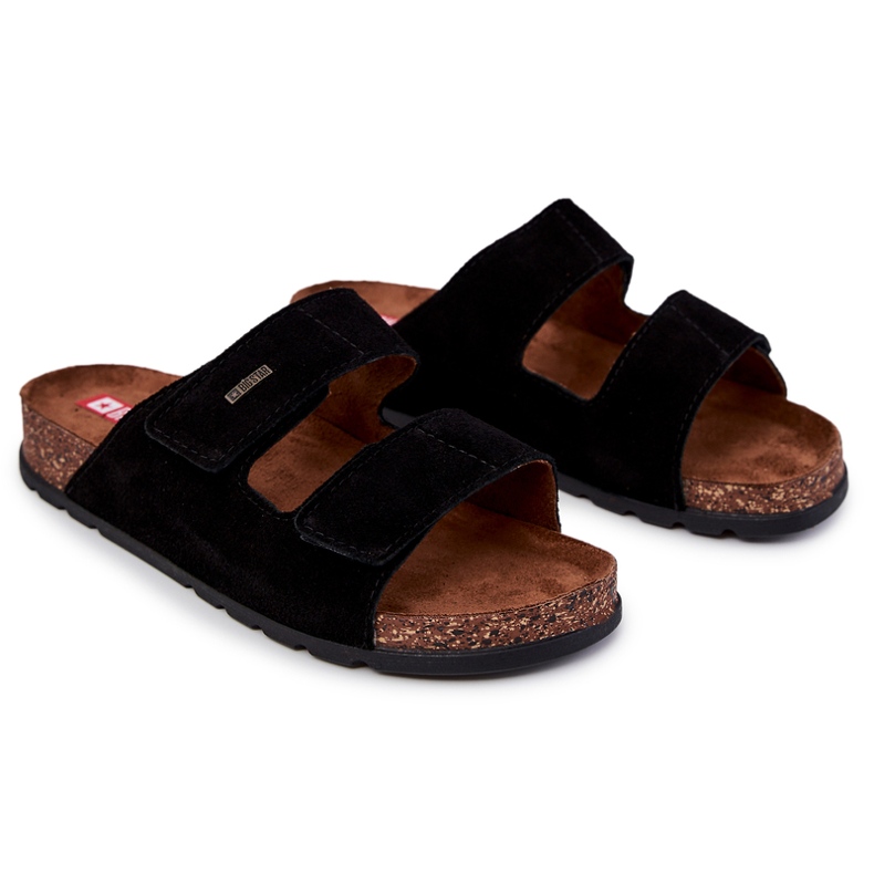 Flip-flops pentru bărbați Big Star JJ176001 negru cu velcro 1