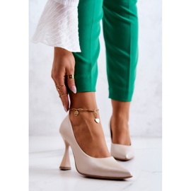 Lewski Shoes Pompi din piele la modă Pantofi Lewski 3181 Bej 2