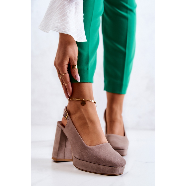 Pompe din piele intoarsa Maciejka 05441-10 Bej 1