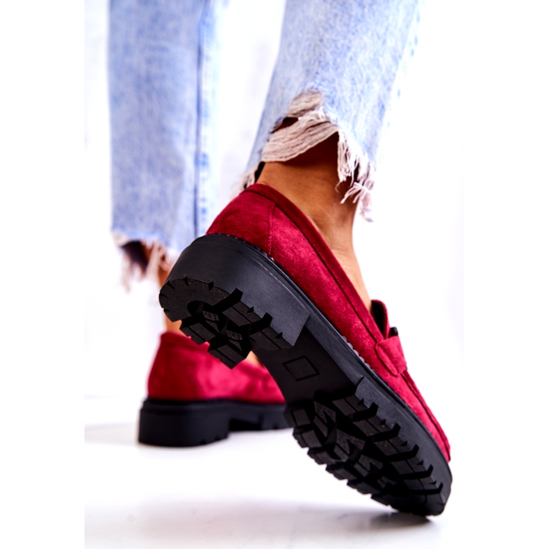 PL5 Mocasini De piele intoarsa Cu Decorat La.Fi Fuchsia Laurene roșu roz albastru 1