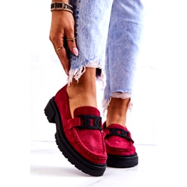 PL5 Mocasini De piele intoarsa Cu Decorat La.Fi Fuchsia Laurene roșu roz albastru 2