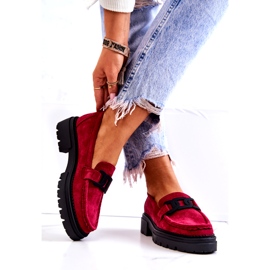 PL5 Mocasini De piele intoarsa Cu Decorat La.Fi Fuchsia Laurene roșu roz albastru 3