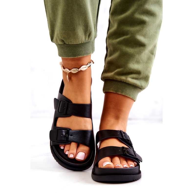 S.Barski Papuci Negri Corina Cu Catarama negru 2 S.Barski Papuci Negri Corina Cu Catarama negru 2