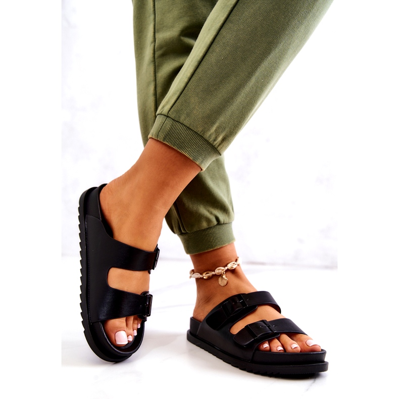 S.Barski Papuci Negri Corina Cu Catarama negru 1 S.Barski Papuci Negri Corina Cu Catarama negru 1